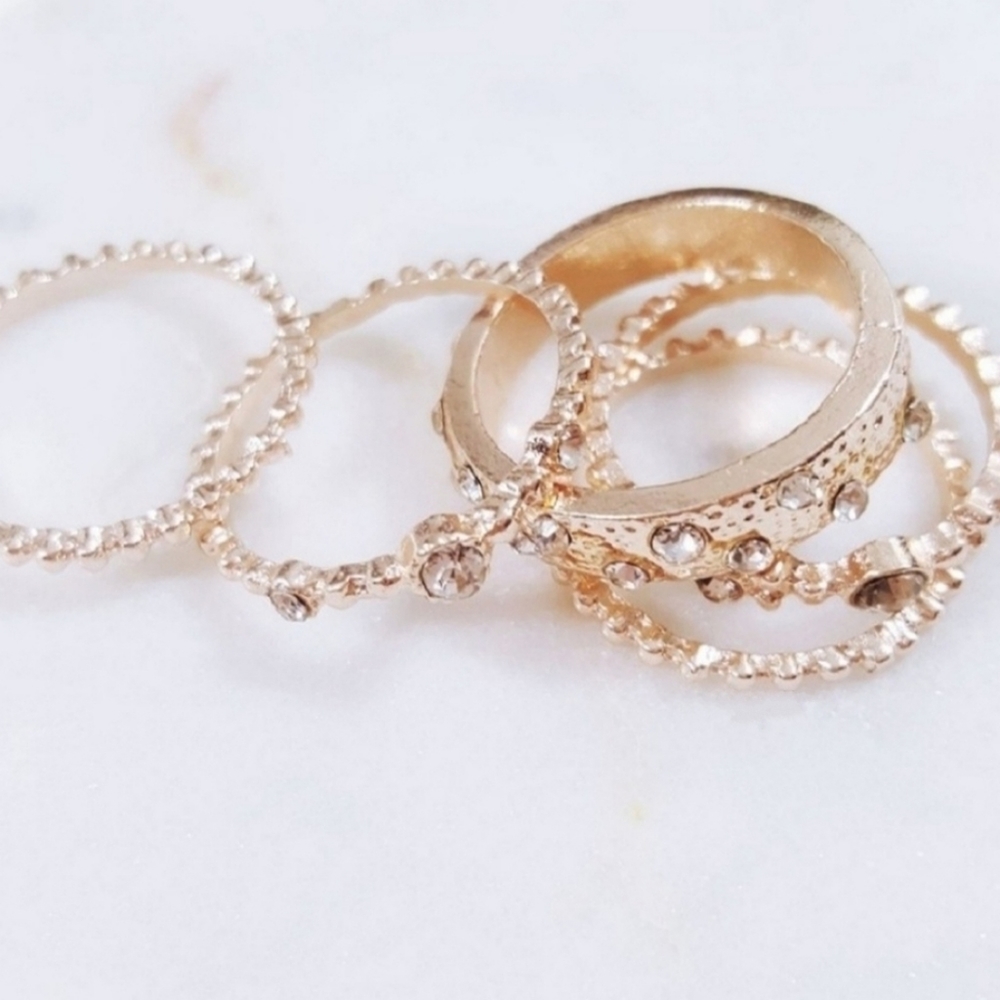 Rose Gold 5 PCS Set | Boho Rings - Picture 7 of 8
